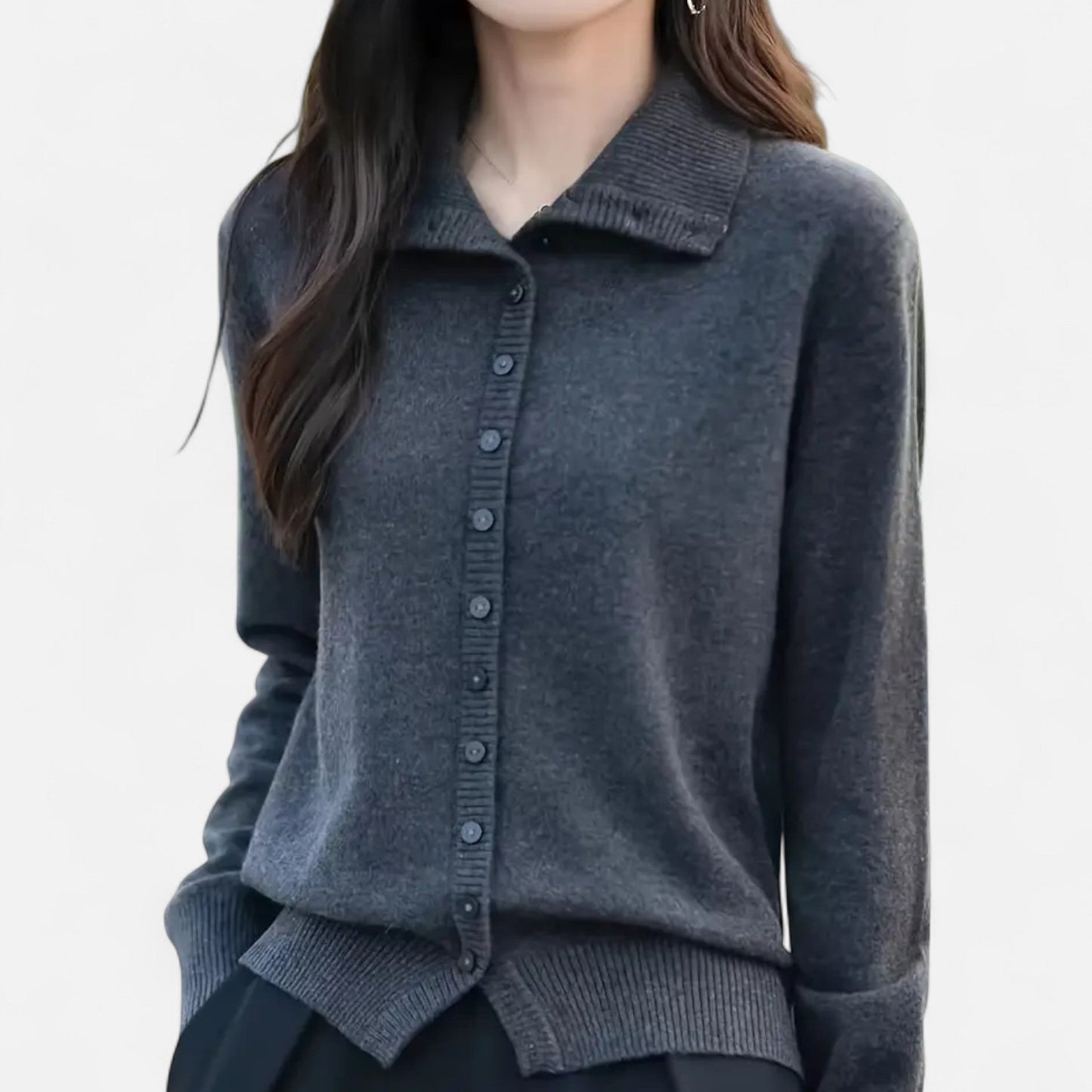 Velour Boutique | Women's High-Neck Ribbed Cardigan