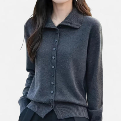 Velour Boutique | Women's High-Neck Ribbed Cardigan