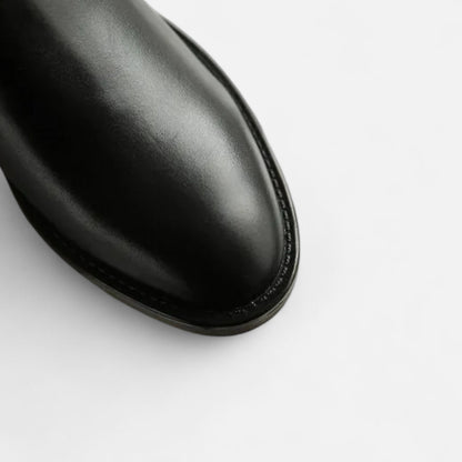 Velour Boutique | Women's Knee-High Riding Boots Vintage Buckle Elegance