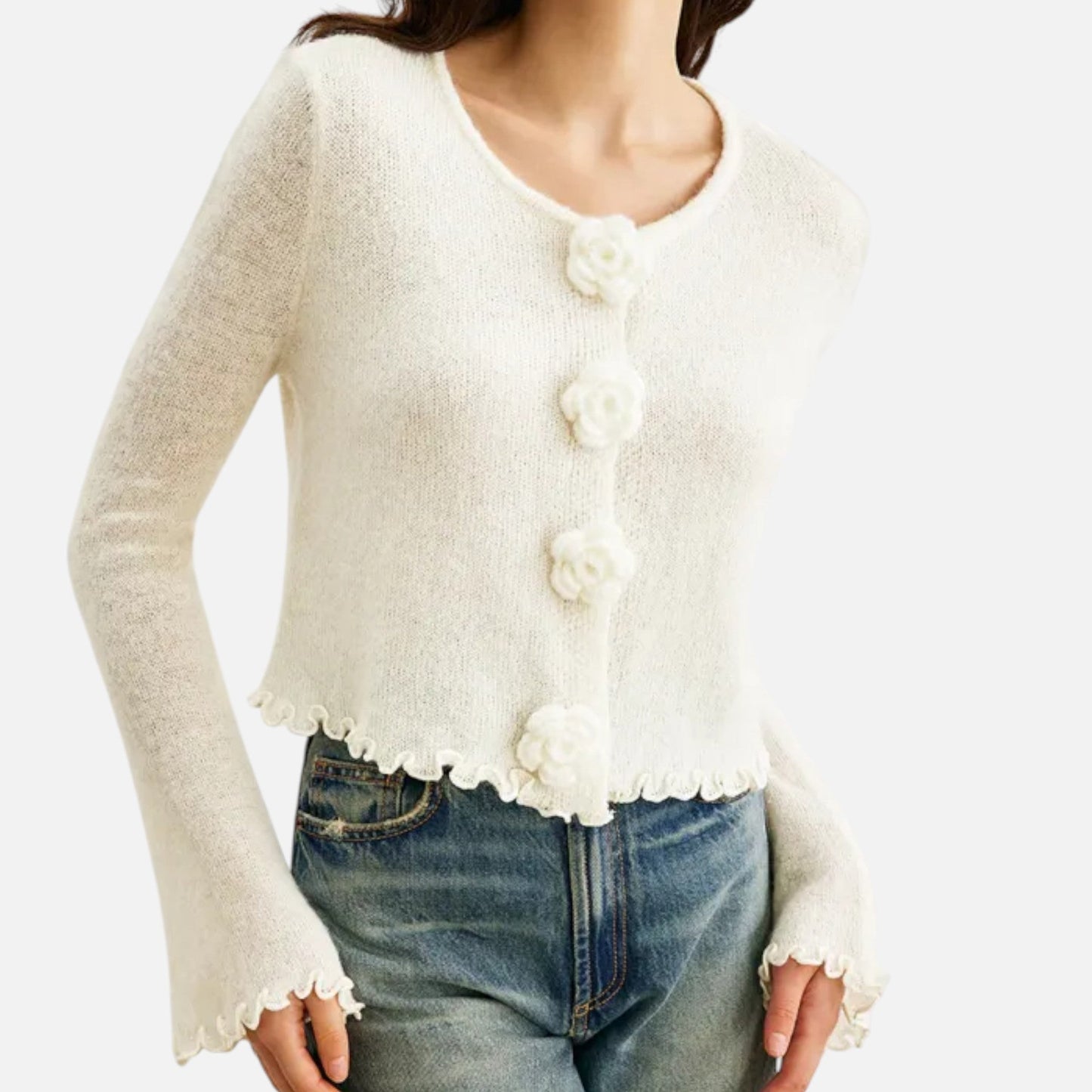 Velour Boutique | Women's Slim-Fit Floral Knit Pullover