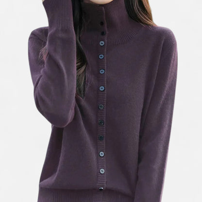 Velour Boutique | Women's High-Neck Ribbed Cardigan