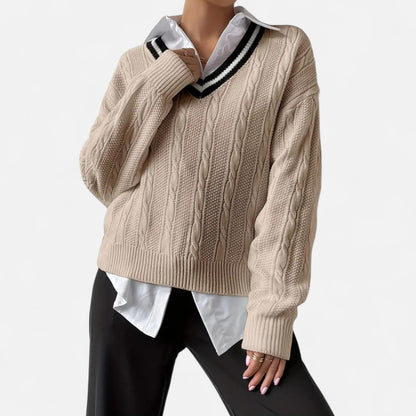 Velour Boutique | Women's V-Neck Knitted Pullover