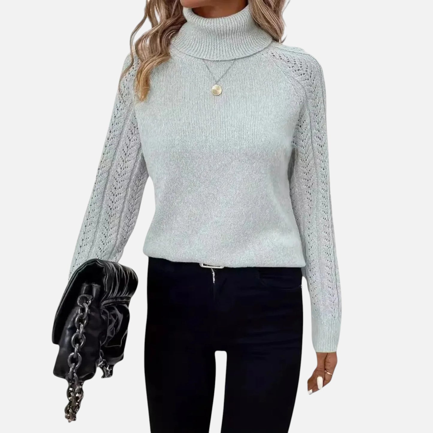 Vellemere | Women’s Cashmere-Touch Turtleneck – Raglan Heritage Knit