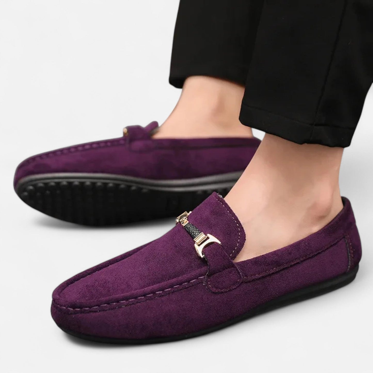 Velour Boutique | Men’s Loafers Elegant Buckle Detail