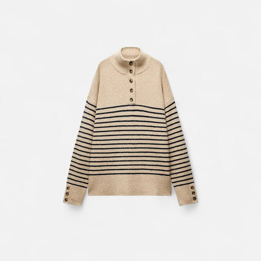 Velour Boutique | Women's Striped Turtleneck Sweater