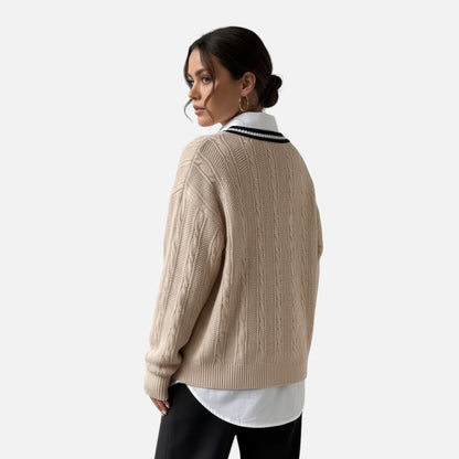Velour Boutique | Women's V-Neck Knitted Pullover
