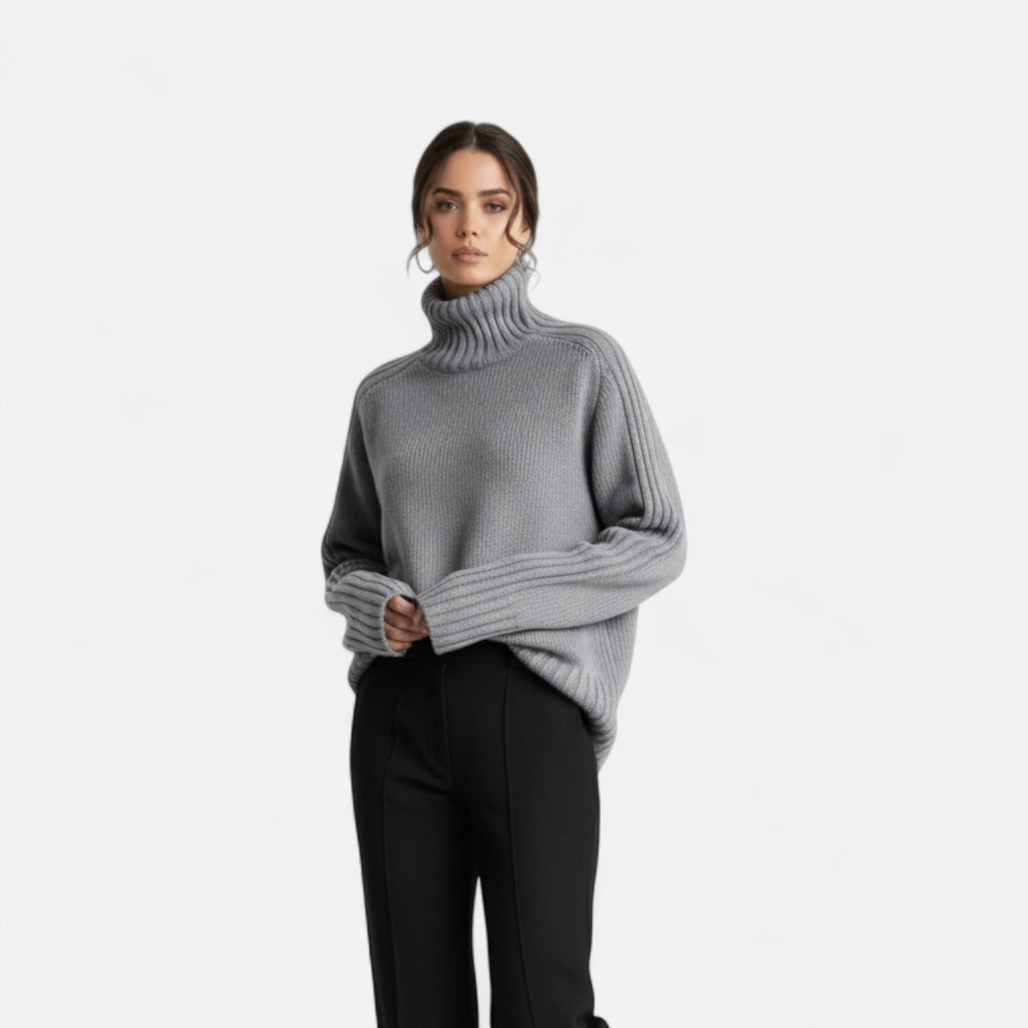 Velour Boutique | Women's Knit Turtleneck Sweater Solid Colour Style
