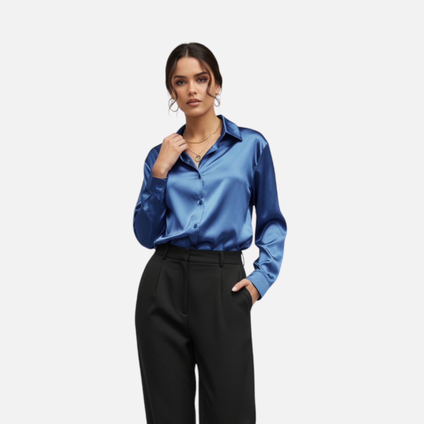 Velour Boutique | Women's Satin Blouse Glossy Elegance