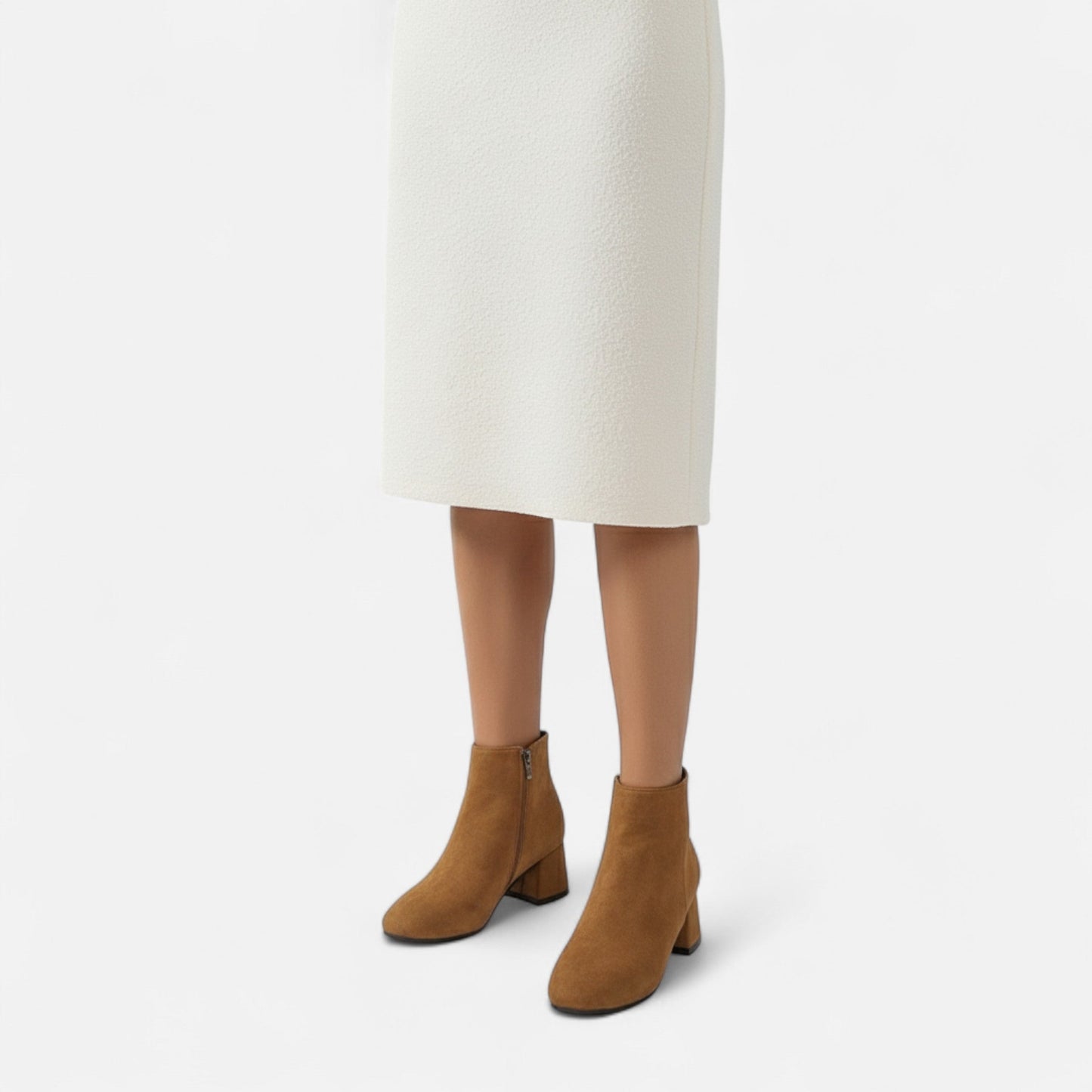 Velour Boutique | Women's Suede Ankle Boots Block Heel