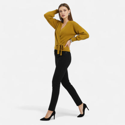 Velour Boutique | Women's V-Neck Drawstring Knit Cardigan