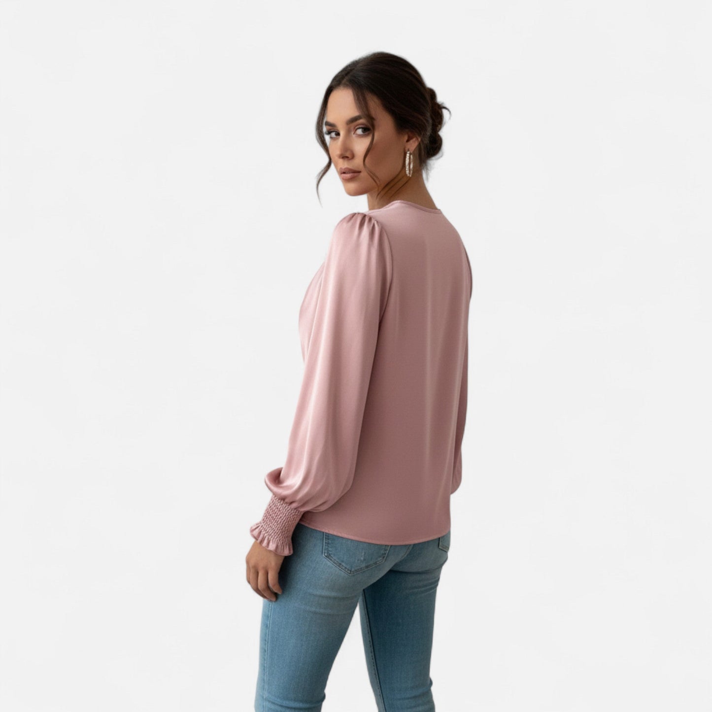 Velour Boutique | Women's V-Neck Lantern Sleeve Blouse