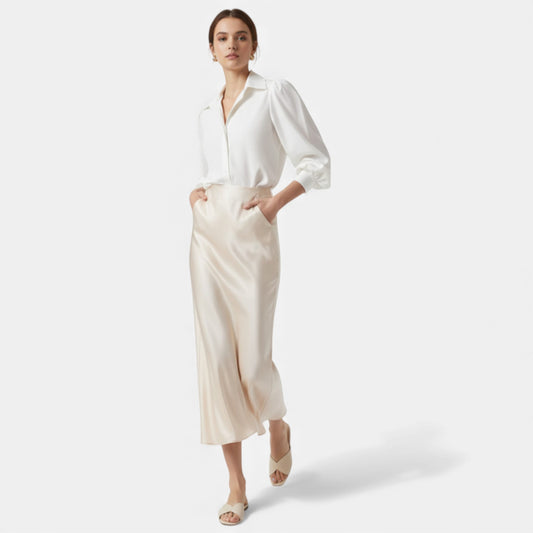 Vellemere | Women’s Heritage Silk Midi Skirt