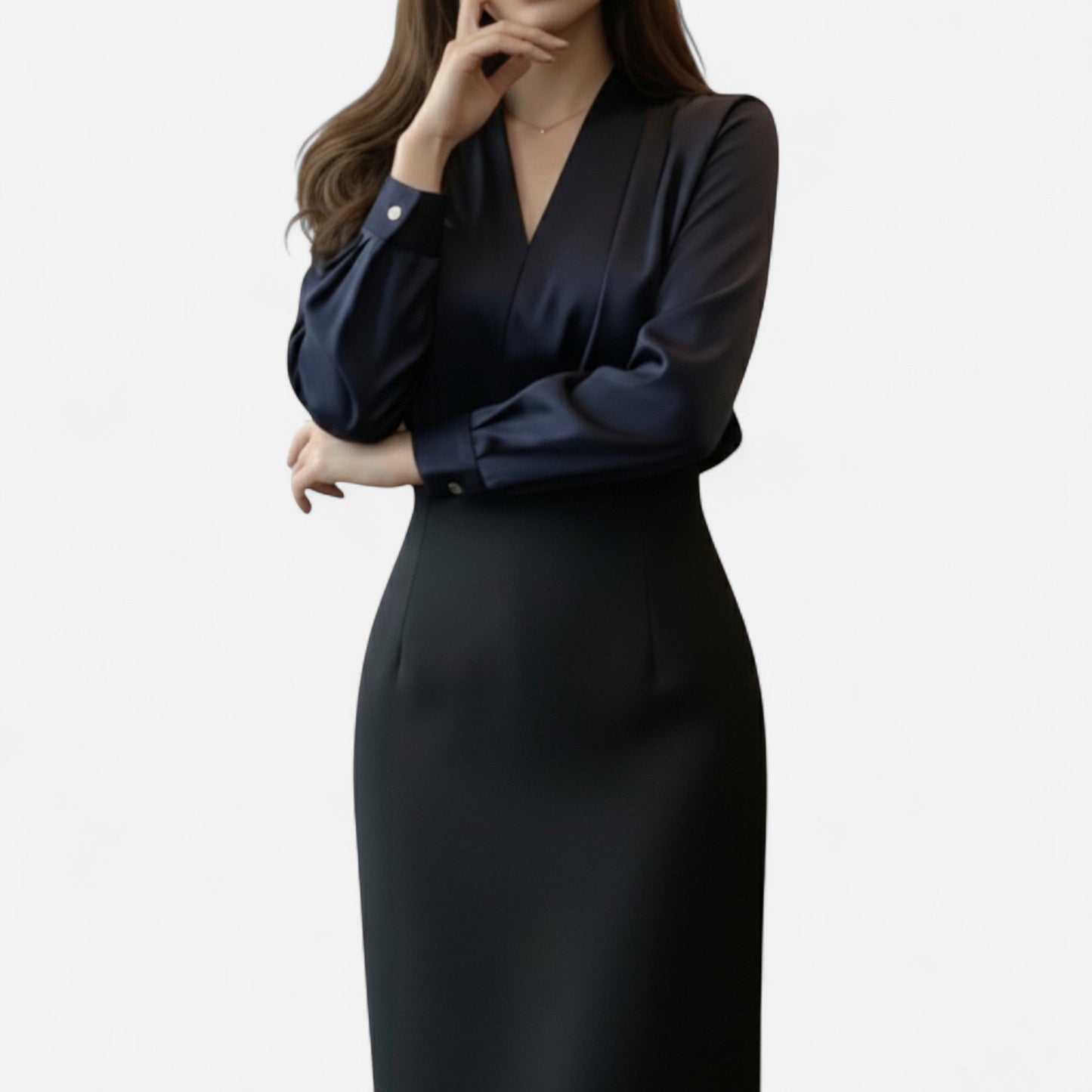 Velour Boutique | Women's V-Neck Silk Blouse Timeless Elegance