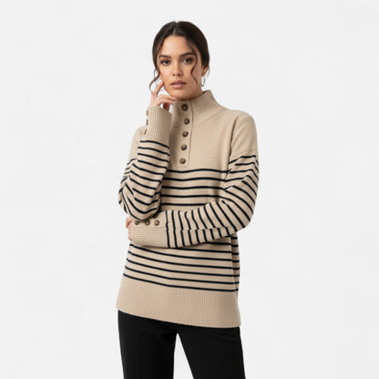 Velour Boutique | Women's Striped Turtleneck Sweater