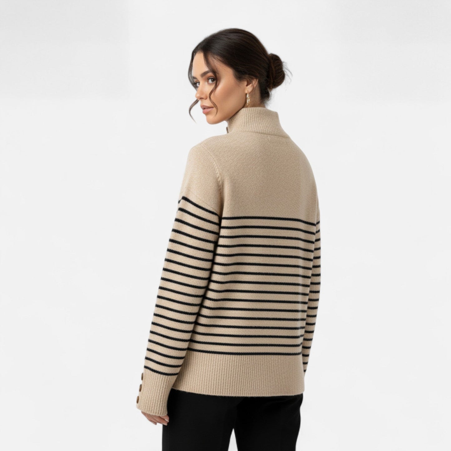 Velour Boutique | Women's Striped Turtleneck Sweater