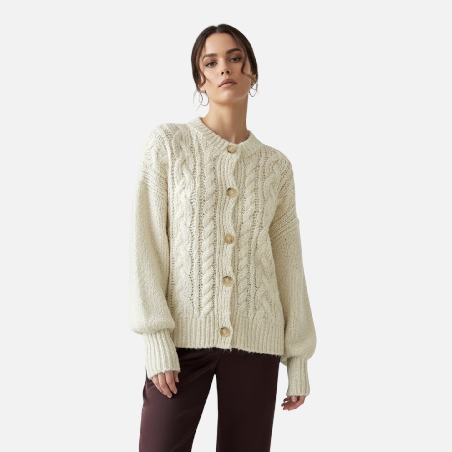 Velour Boutique | Women's Textured Knit Wool Cardigan
