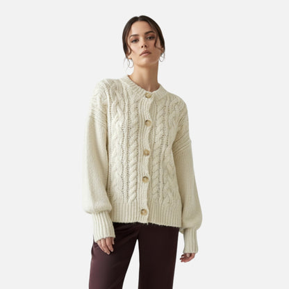 Velour Boutique | Women's Textured Knit Wool Cardigan