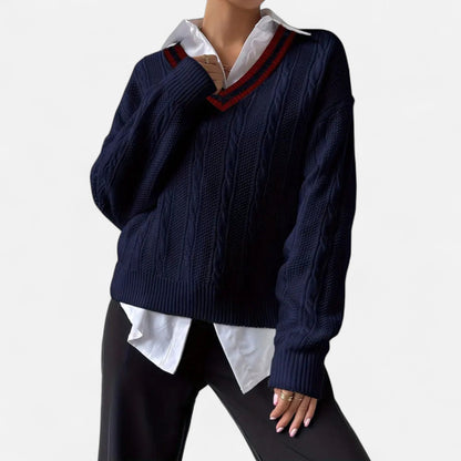 Velour Boutique | Women's V-Neck Knitted Pullover