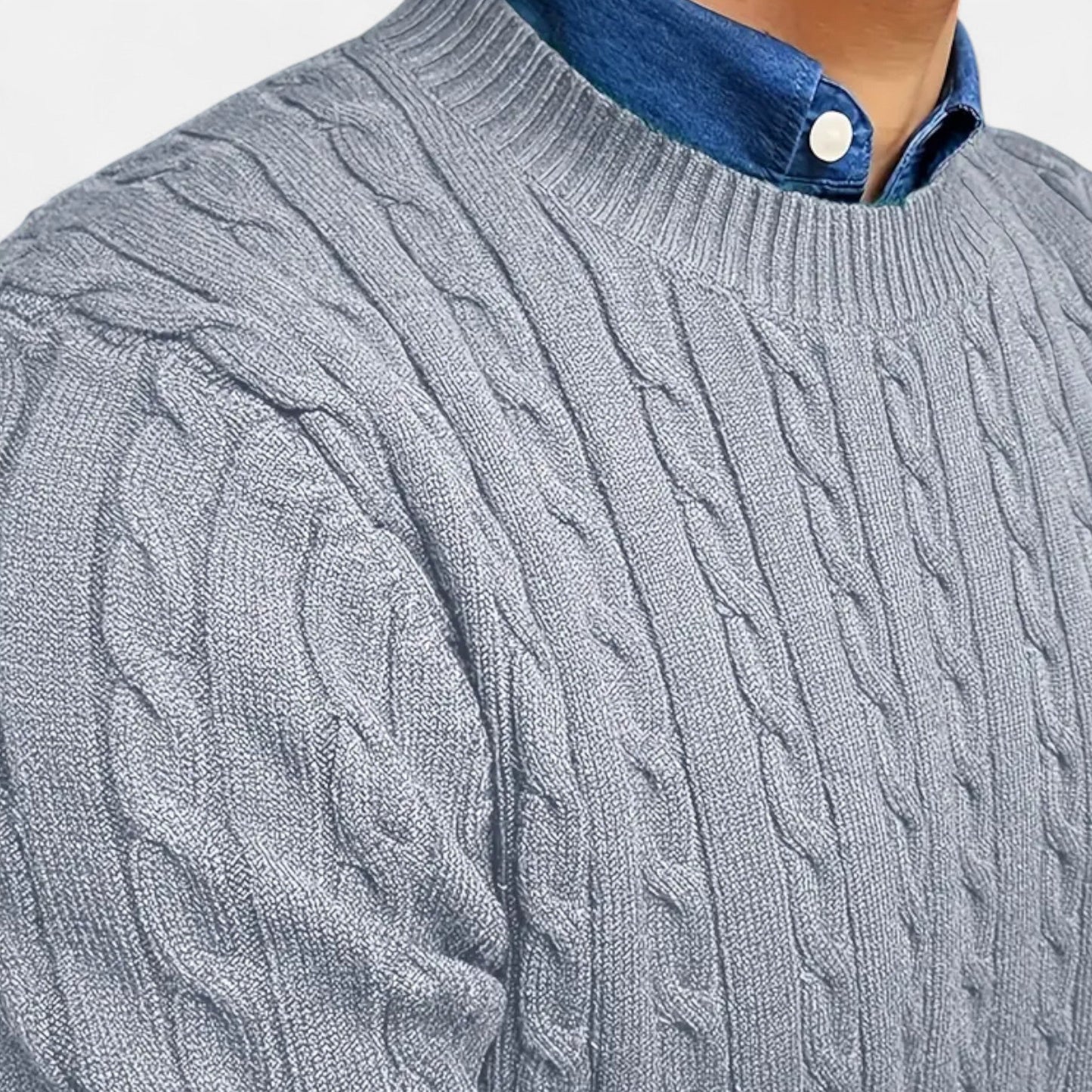 Velour Boutique | Men’s Round Neck Twisted Knit Pullover