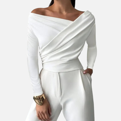 Velour Boutique | Women's Timeless Cross-Over Collar Blouse