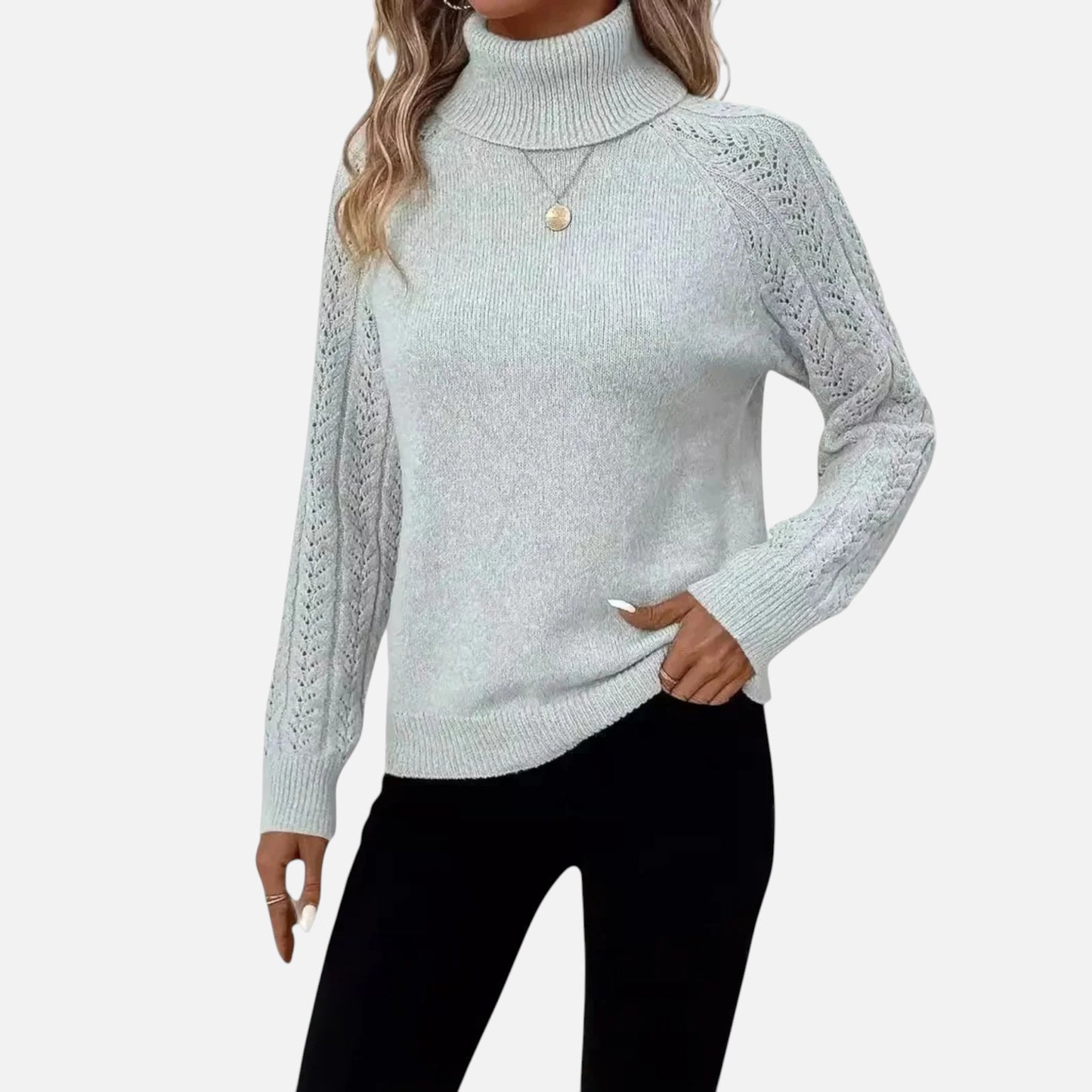 Vellemere | Women’s Cashmere-Touch Turtleneck – Raglan Heritage Knit