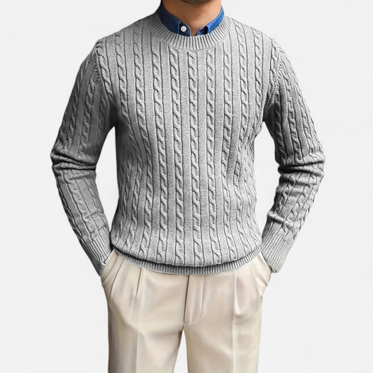 Velour Boutique | Men’s Round Neck Twisted Knit Pullover