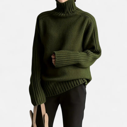 Velour Boutique | Women's Knit Turtleneck Sweater Solid Colour Style
