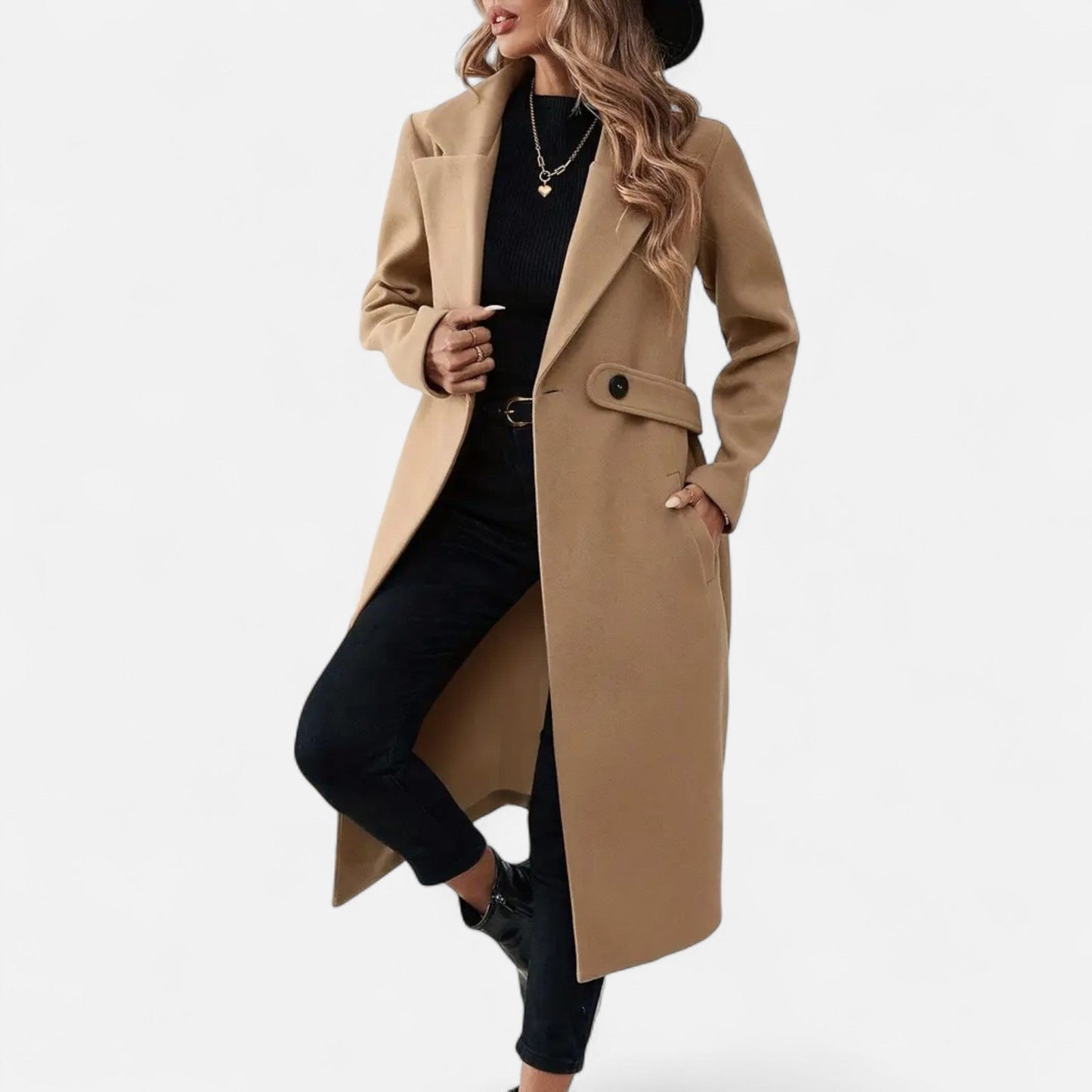 Velour Boutique | Women's Belted Long Autumn Coat