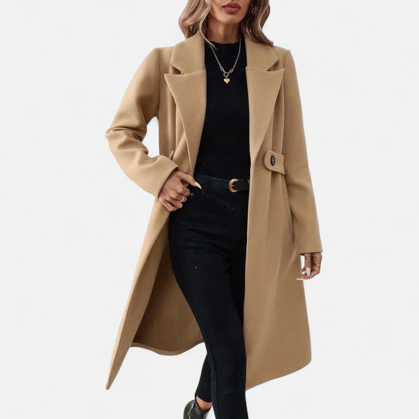 Velour Boutique | Women's Belted Long Autumn Coat