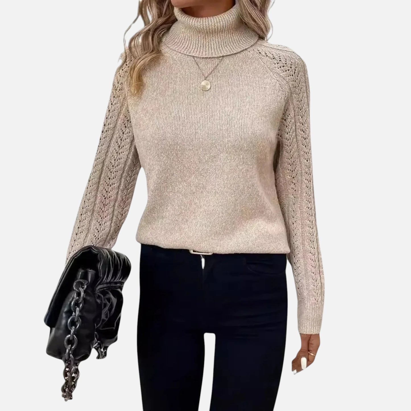 Vellemere | Women’s Cashmere-Touch Turtleneck – Raglan Heritage Knit