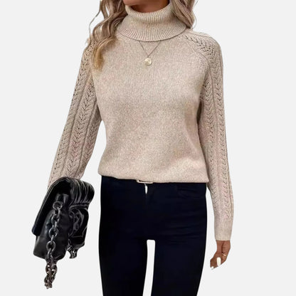 Vellemere | Women’s Cashmere-Touch Turtleneck – Raglan Heritage Knit