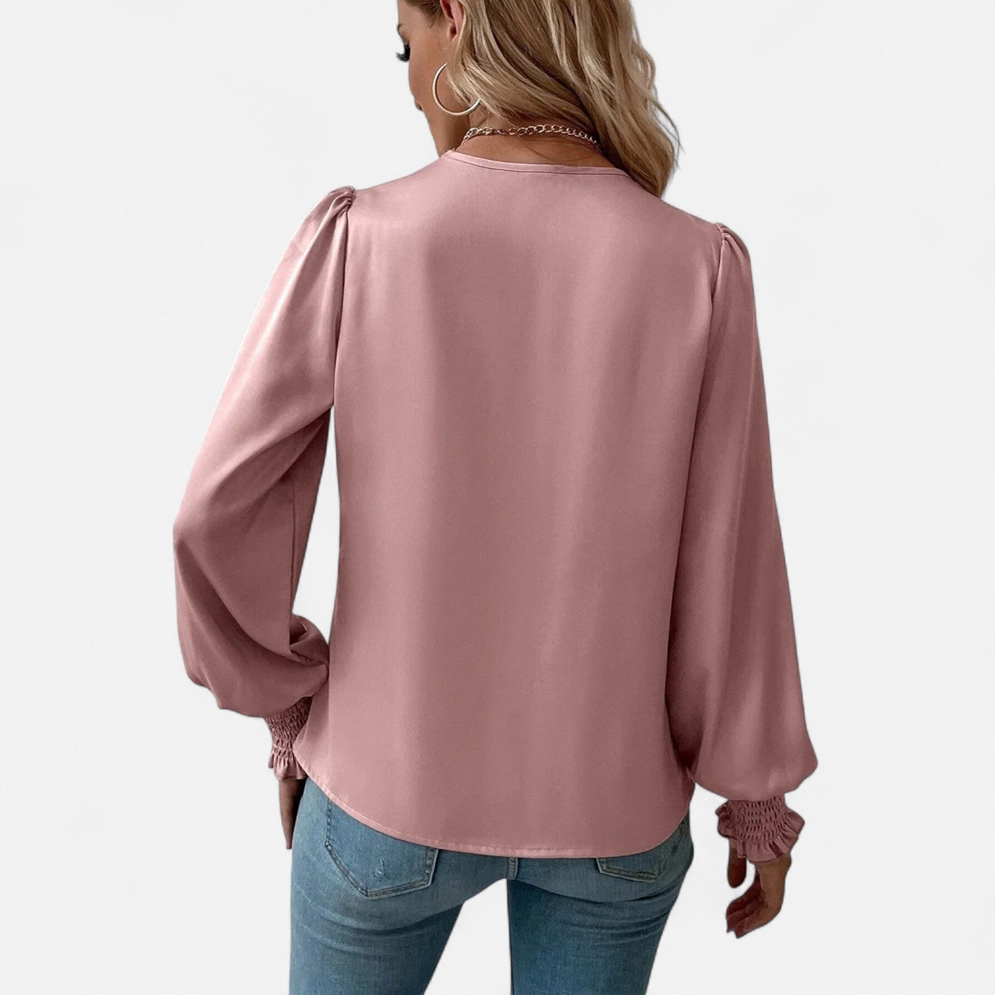 Velour Boutique | Women's V-Neck Lantern Sleeve Blouse