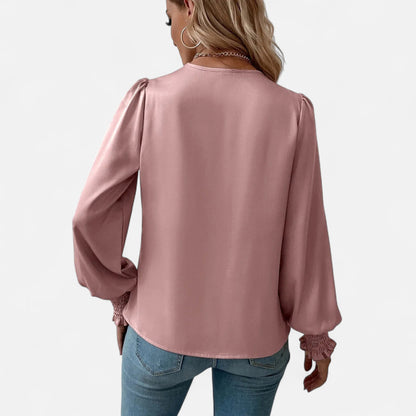 Velour Boutique | Women's V-Neck Lantern Sleeve Blouse
