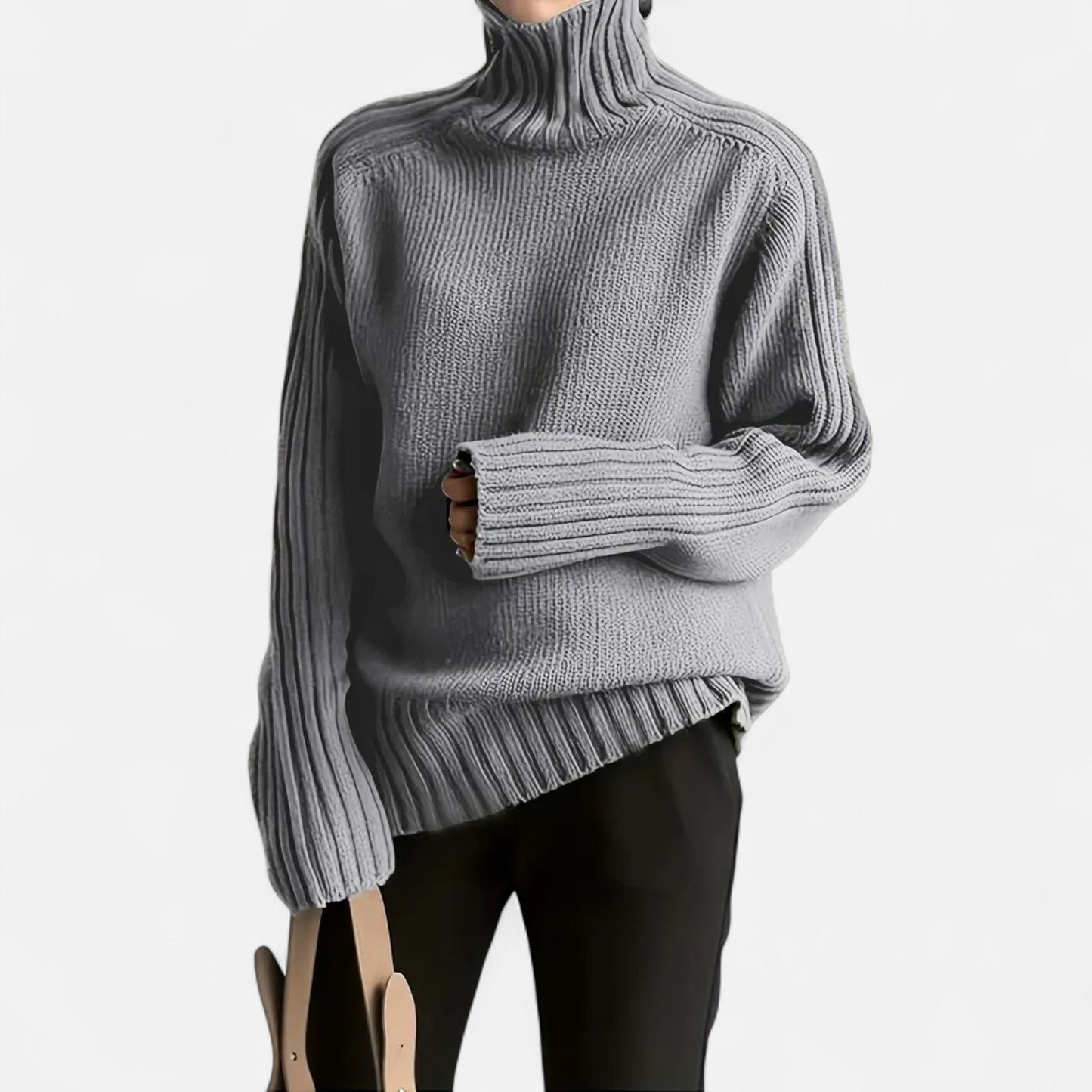 Velour Boutique | Women's Knit Turtleneck Sweater Solid Colour Style