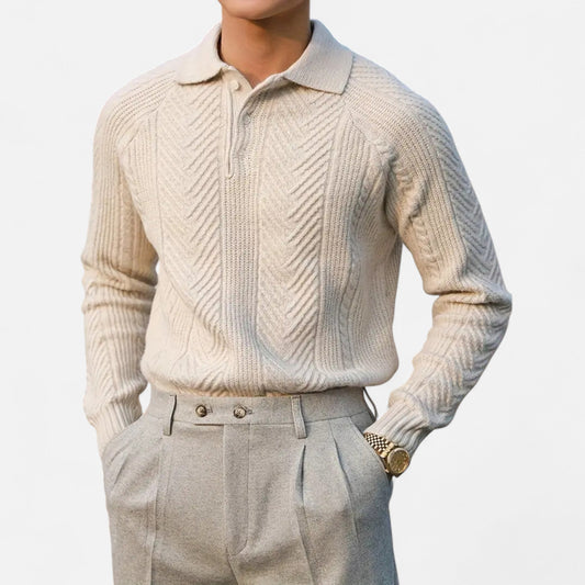 Velour Boutique | Men’s Timeless Long Sleeve Knit Polo Sweater