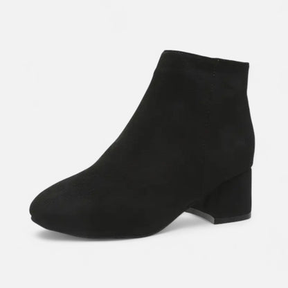 Velour Boutique | Women's Suede Ankle Boots Block Heel