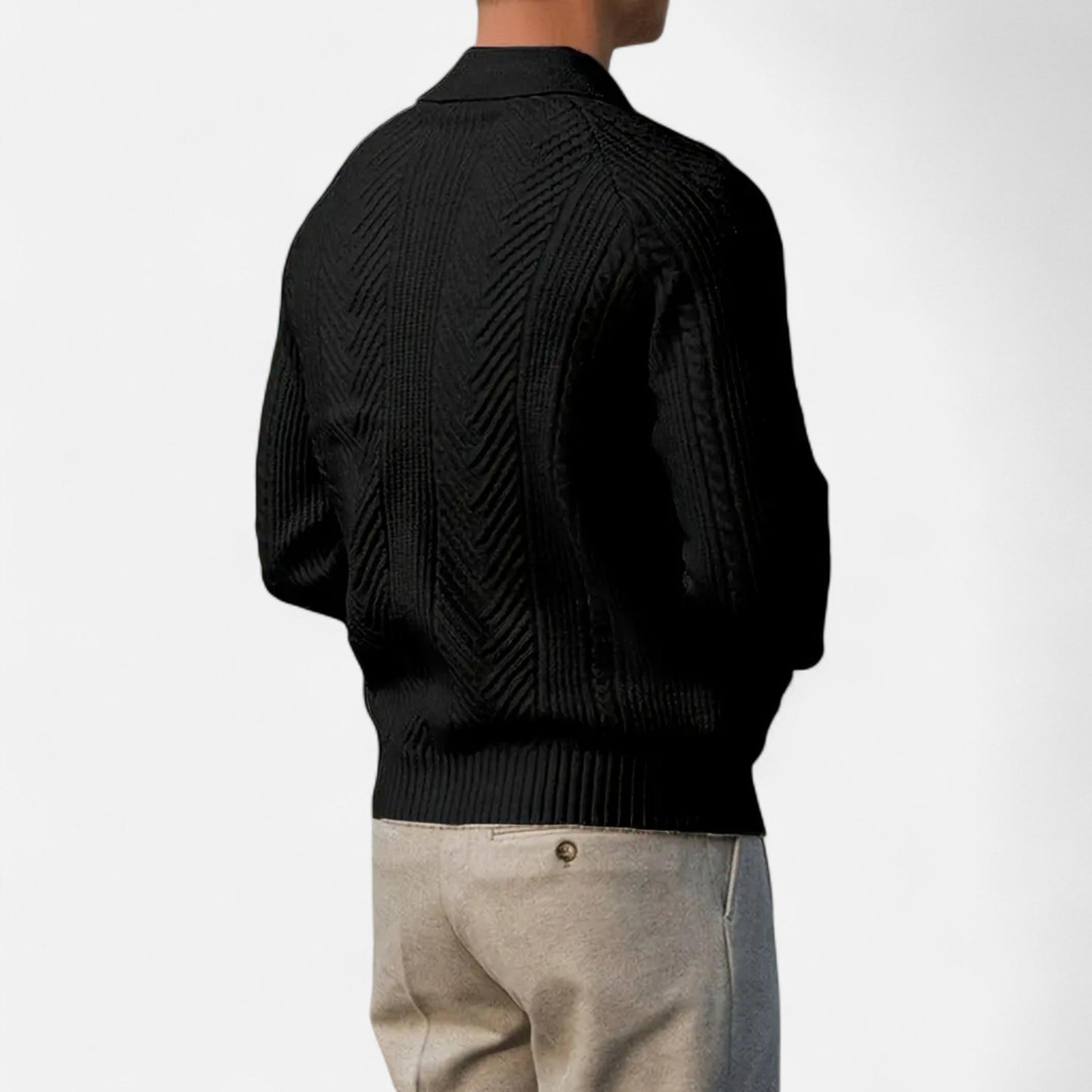 Velour Boutique | Men’s Timeless Long Sleeve Knit Polo Sweater