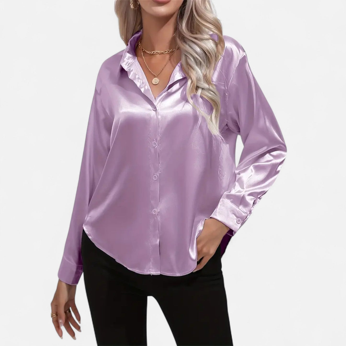 Velour Boutique | Women's Satin Blouse Glossy Elegance
