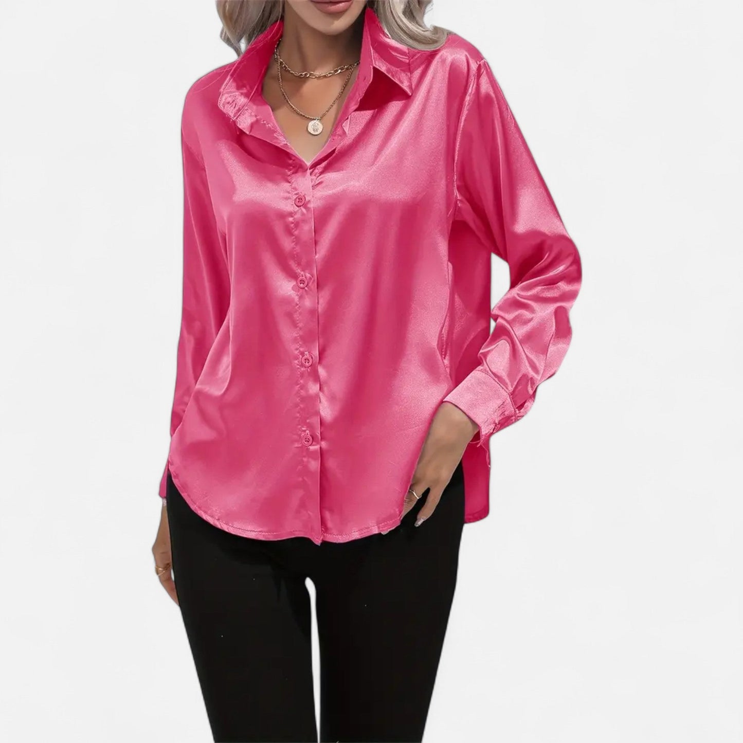 Velour Boutique | Women's Satin Blouse Glossy Elegance