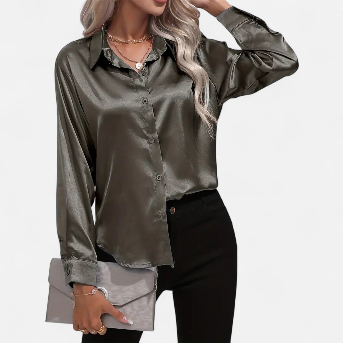 Velour Boutique | Women's Satin Blouse Glossy Elegance