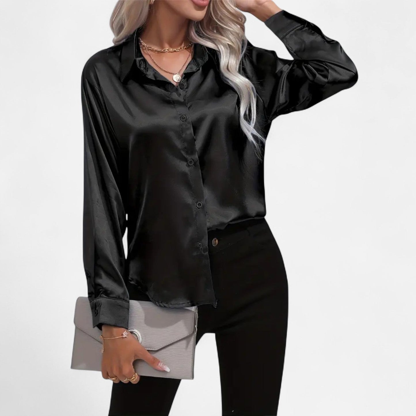 Velour Boutique | Women's Satin Blouse Glossy Elegance