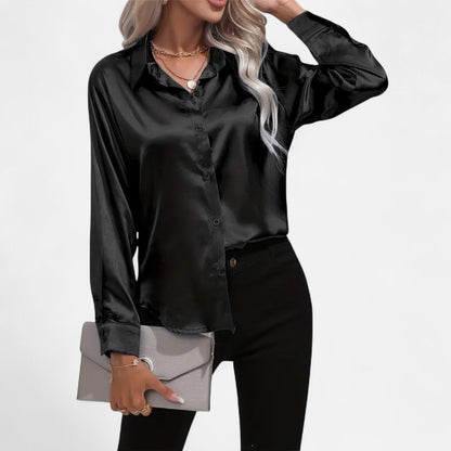 Velour Boutique | Women's Satin Blouse Glossy Elegance