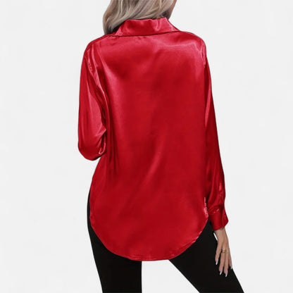 Velour Boutique | Women's Satin Blouse Glossy Elegance