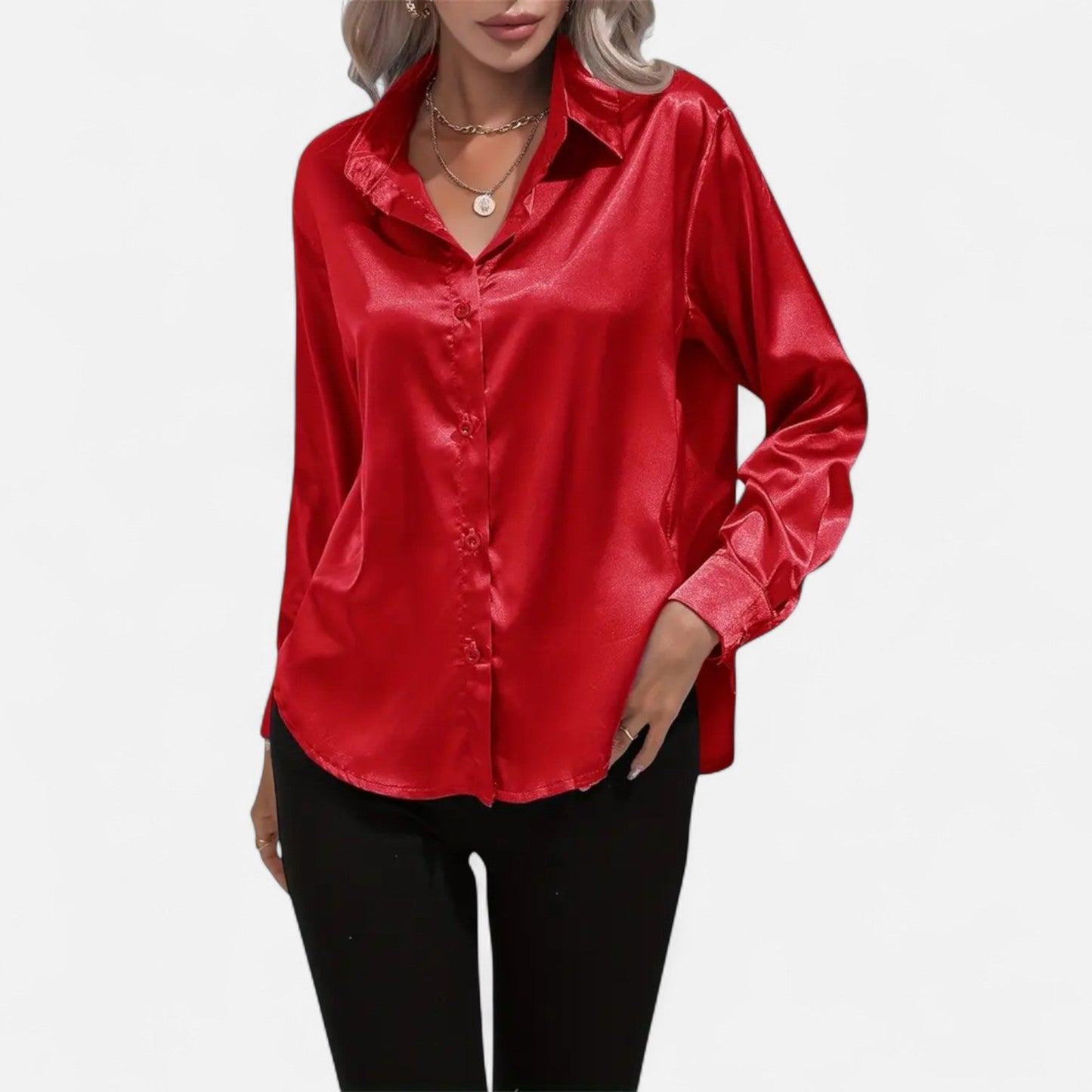 Velour Boutique | Women's Satin Blouse Glossy Elegance