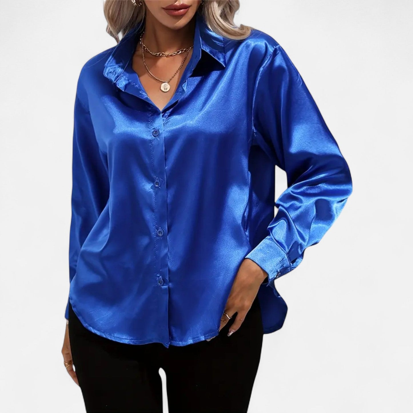 Velour Boutique | Women's Satin Blouse Glossy Elegance