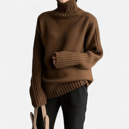 Velour Boutique | Women's Knit Turtleneck Sweater Solid Colour Style