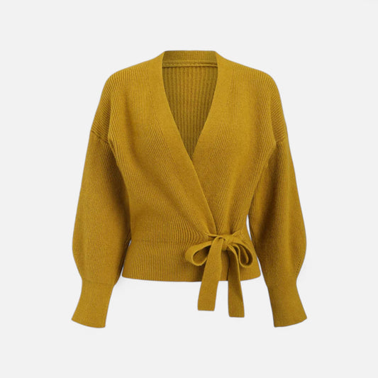 Velour Boutique | Women's V-Neck Drawstring Knit Cardigan