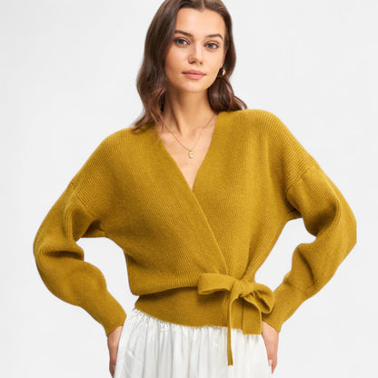 Velour Boutique | Women's V-Neck Drawstring Knit Cardigan