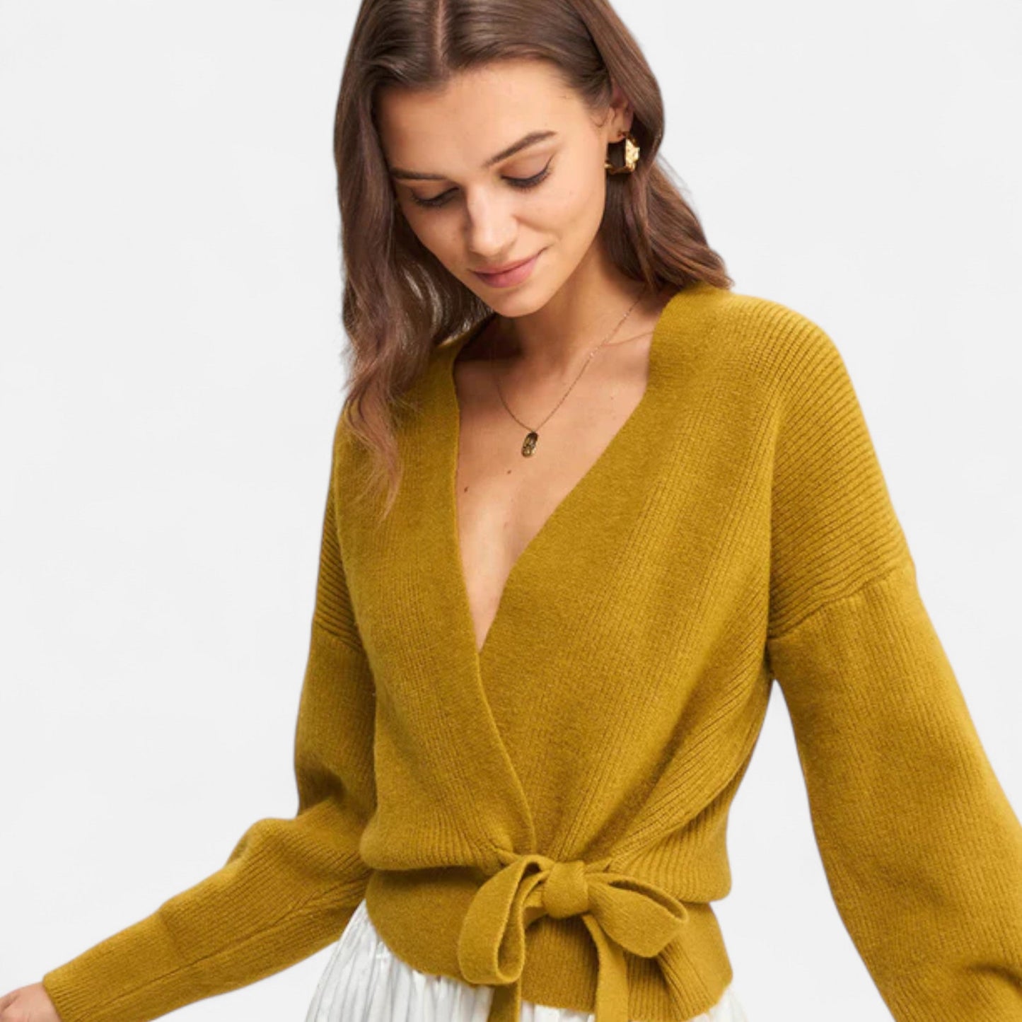 Velour Boutique | Women's V-Neck Drawstring Knit Cardigan