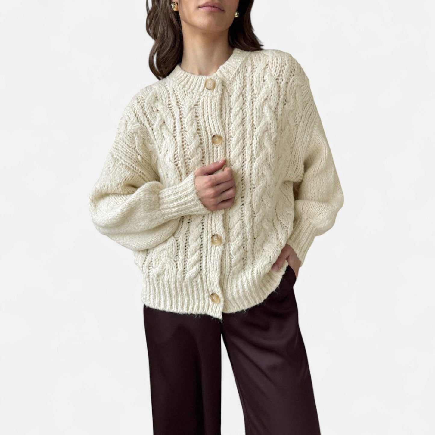 Velour Boutique | Women's Textured Knit Wool Cardigan